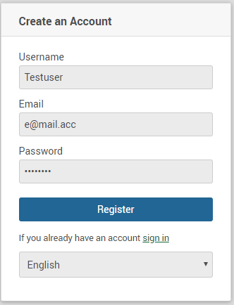 Register - Login Screen